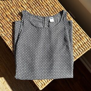 Navy & White Patterned Shell Top